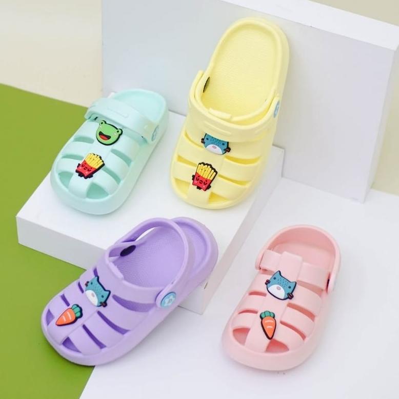 Miliki - Sandal Anak Perempuan Porto Sandal Anak Cewek tali Belakang Sandal Anak Jibbitz Nyaman Keki