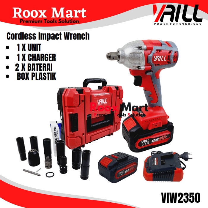 Promo Cordless Impact Wrench Mesin Pembuka Baut 20V Vrill Viw2350 Viw 2350