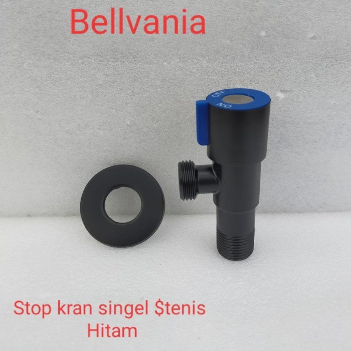 [Hyui8] Stop Kran Single Stainless Hitam [Shower]