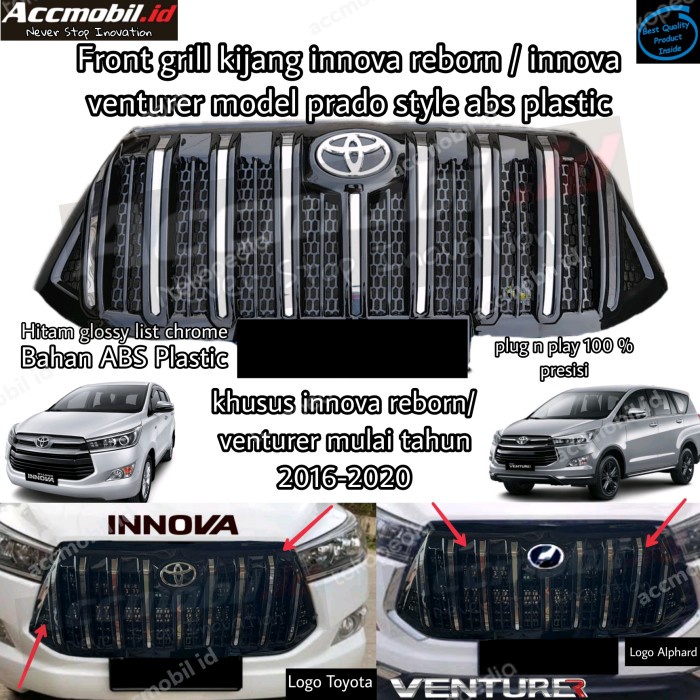 Grill Kijang Innova Reborn / Venturer 2016 - 2020 Model Prado Abs Terbaik