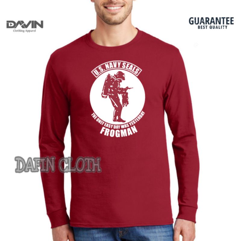 Kaos Pria Baju Tshirt Lengan Panjang United States Navy Seal Frogman