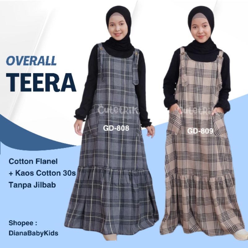 CUTETRIK Gamis Overall Anak TEERA GD-808 GD-809 Motif Kotak