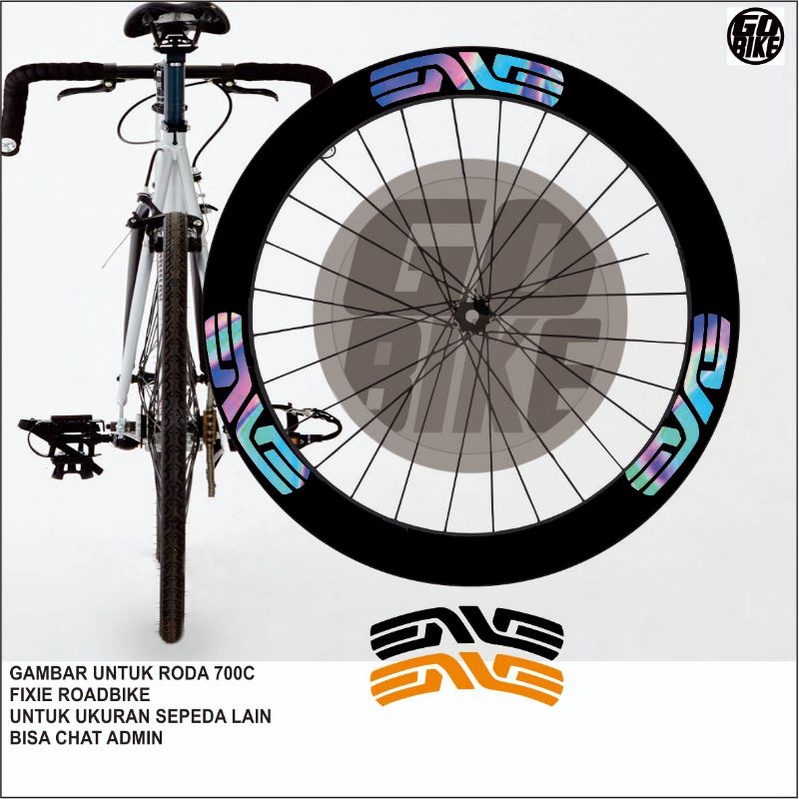 stiker velg sepeda 700c sticker rims sepeda fixie roadbike ENVE