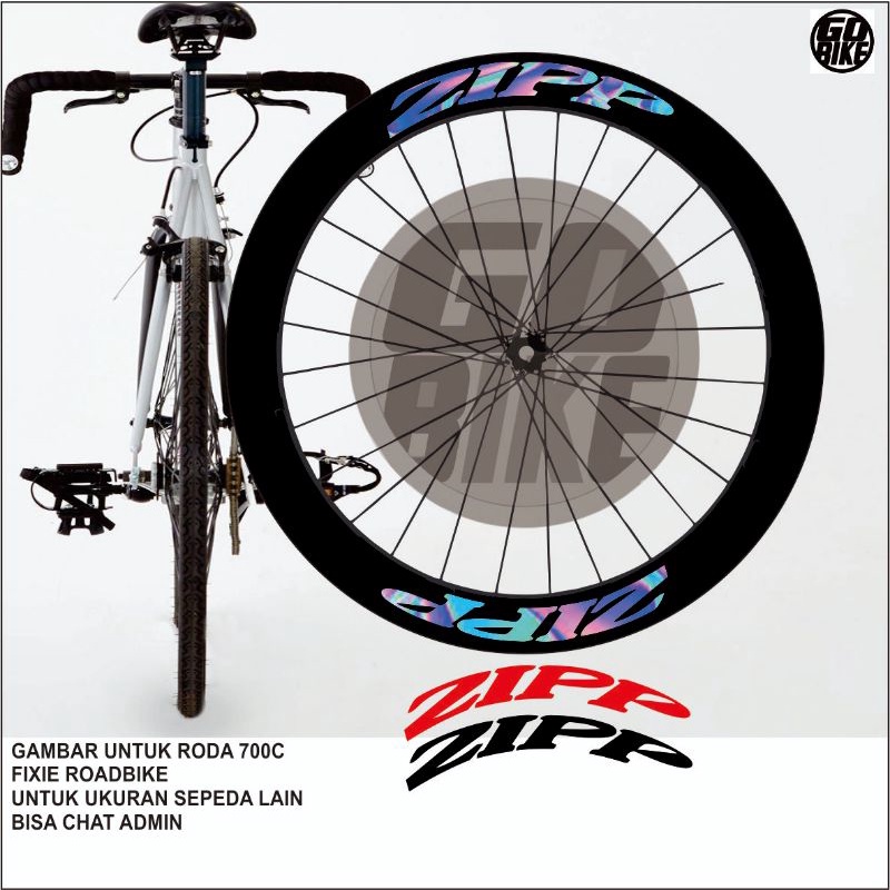 stiker velg sepeda 700c sticker rims sepeda fixie roadbike ZIPP