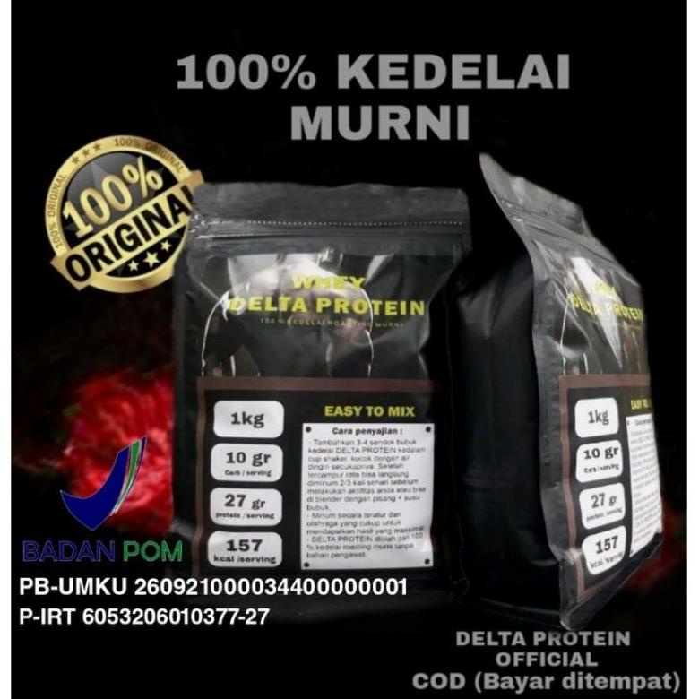 Terbaru WHEY PROTEIN DELTA PROTEIN BUBUK KEDELAI PROTEIN 1000 GRAM ,.