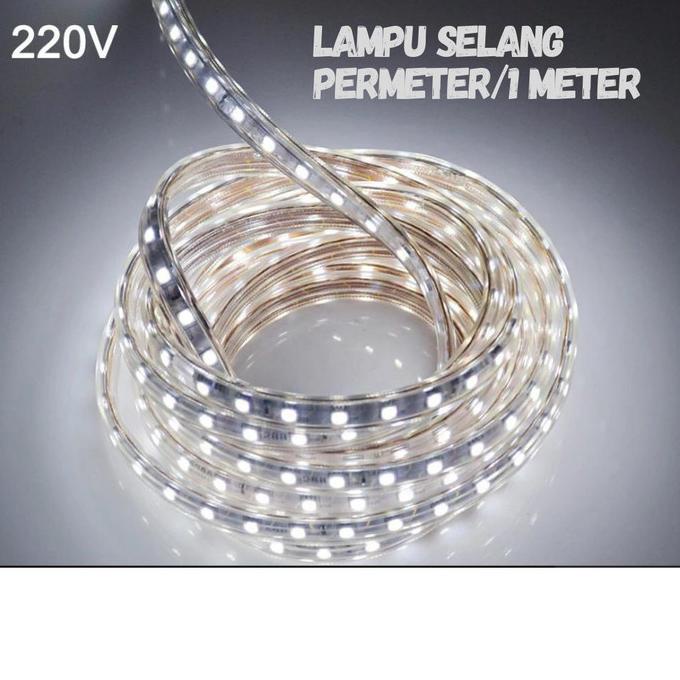 ,,,,,,,] LAMPU SELANG LED PERMETER WARNA PUTIH LAMPU HIAS OUTDOOR 1 METER