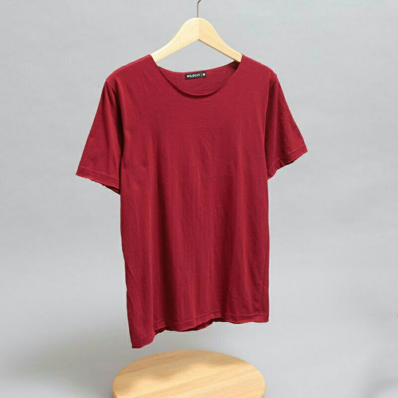 Unfinished Tshirt Kaos Polos Pria Dan Wanita Lengan Dek Tanpa Kerah