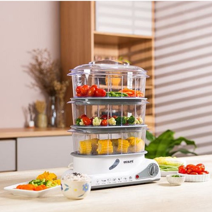 Promo Idealife Food Steamer Pengkukus Makanan Kukusan Il114B (3 Layer)
