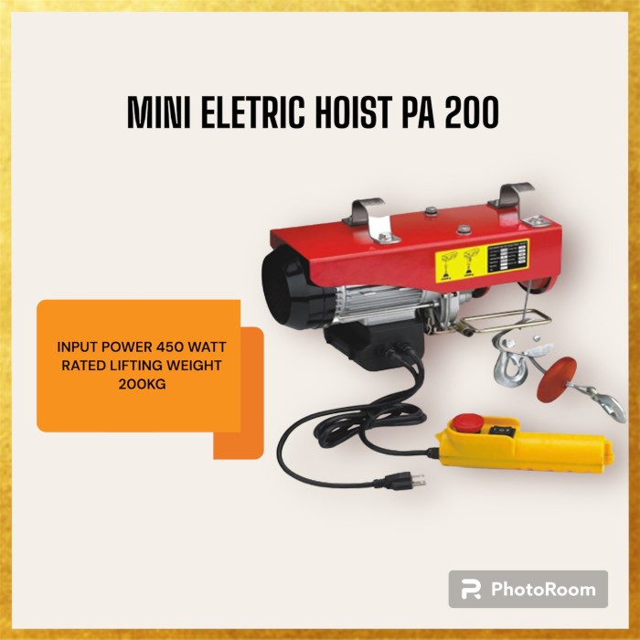 Promo Hoist Pa200 / Mini Electric Hoist Wire 200 Kg