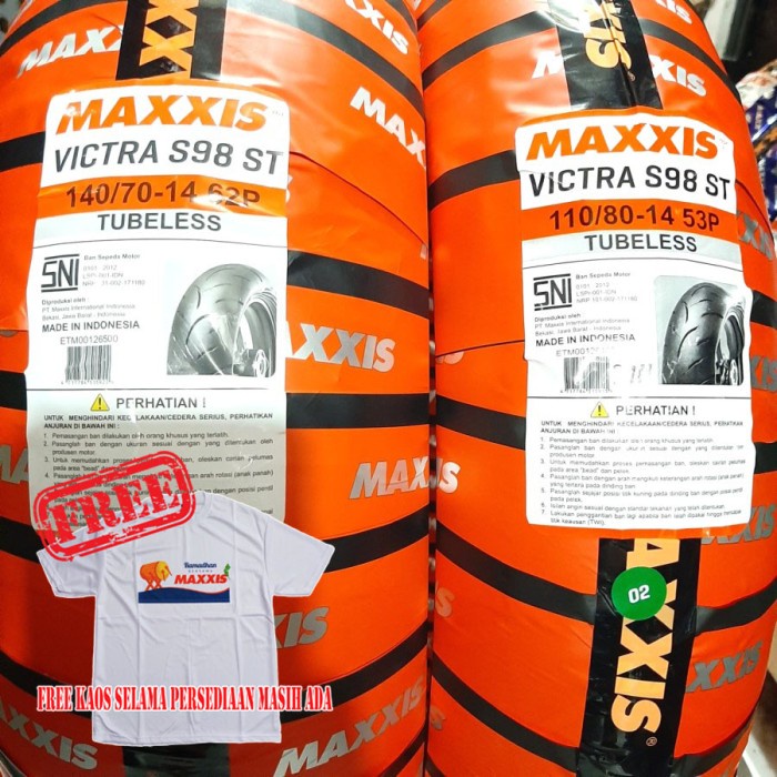 BAN TUBELESS DEPAN & BELAKANG AEROX 155 MAXXIS VICTRA 110/80-140/70 14 ORIGINAL BEST QUALITY