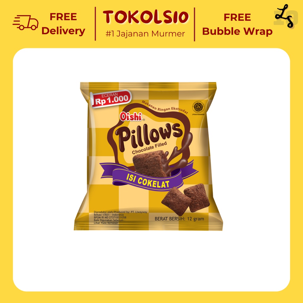 

Oishi Pillows Rasa Coklat/Ubi 1 Pack 20 pcs x 6 gr