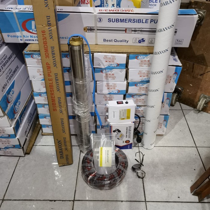 Baru Pompa Satelit 3 Dabavon 0.75 Hp Plus Kabel Tembaga 50Mtr Original