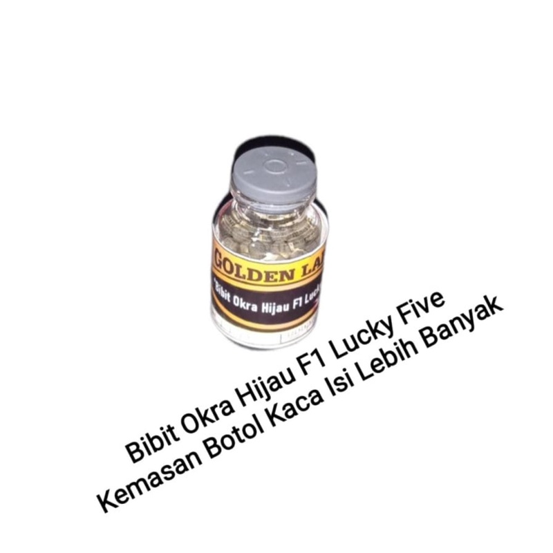 Bibit Okra Hijau F1 Lucky Five Kemasan Botol Kaca| Benih Okra Hijau F1