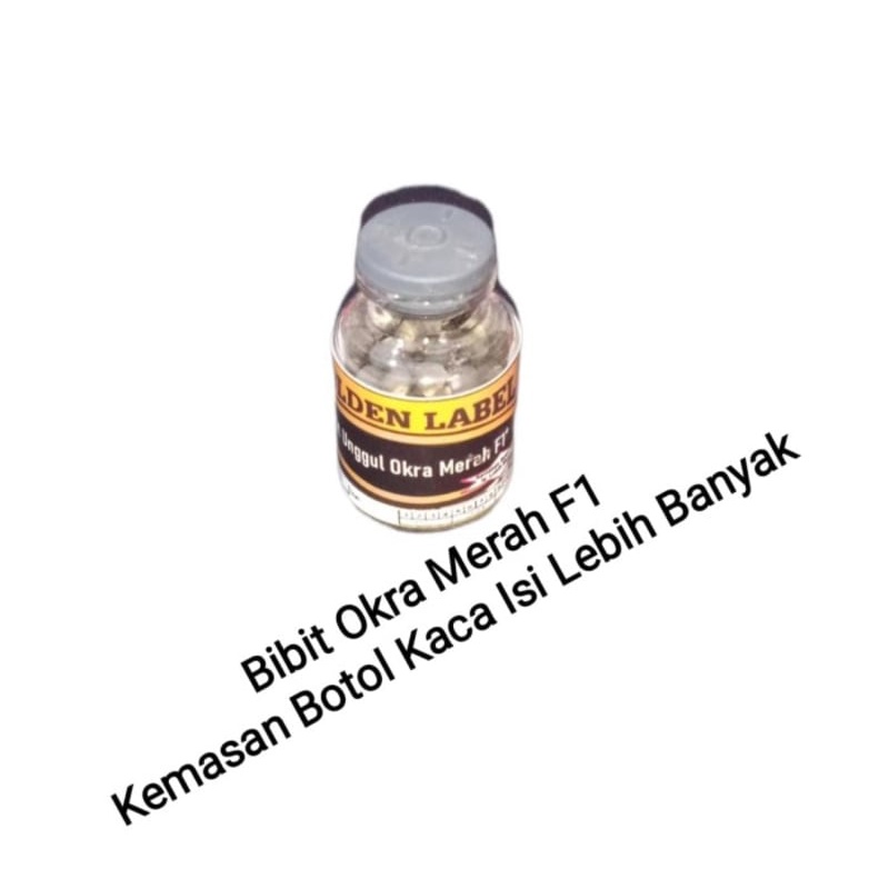Bibit Unggul Okra Merah F1 Kemasan Botol Kaca| Benih Okra Merah F1