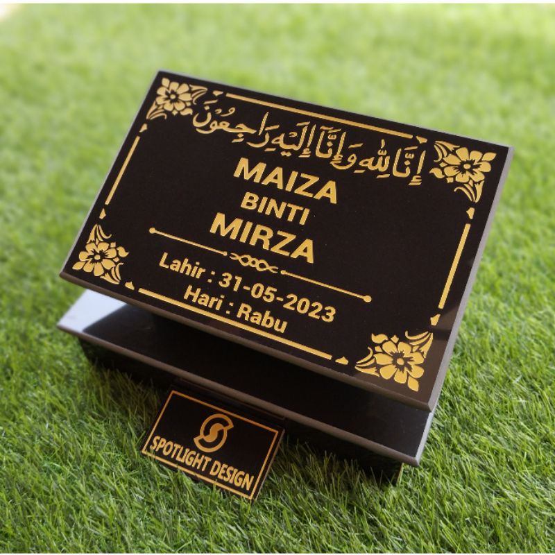 Batu Nisan Batu Makam Nama kuburan Ukuran 20x30 Plus Dudukan