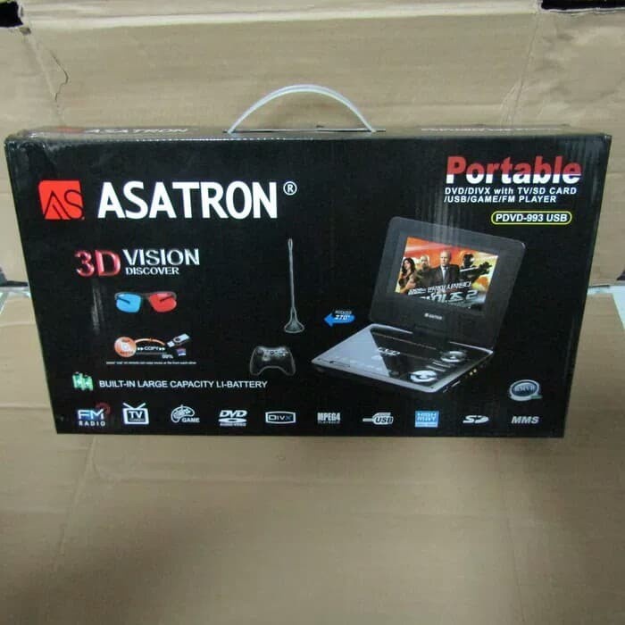 {NurulShop} DVD Portable Asatron PDVD-993USB -- DVD Player With TV Tuner 9 Inch Diskon