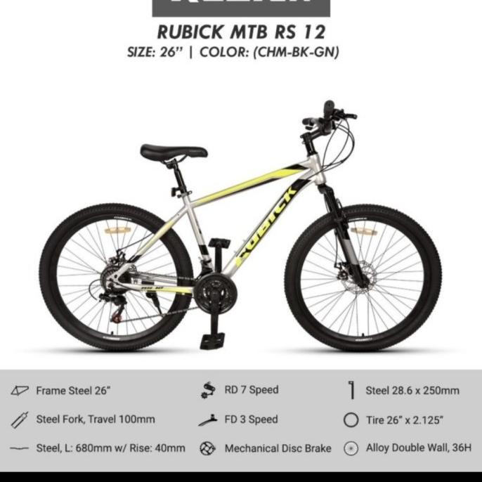 Sepeda Gunung MTB 26 Inch Rubick MTB RS 11 New 21 speed