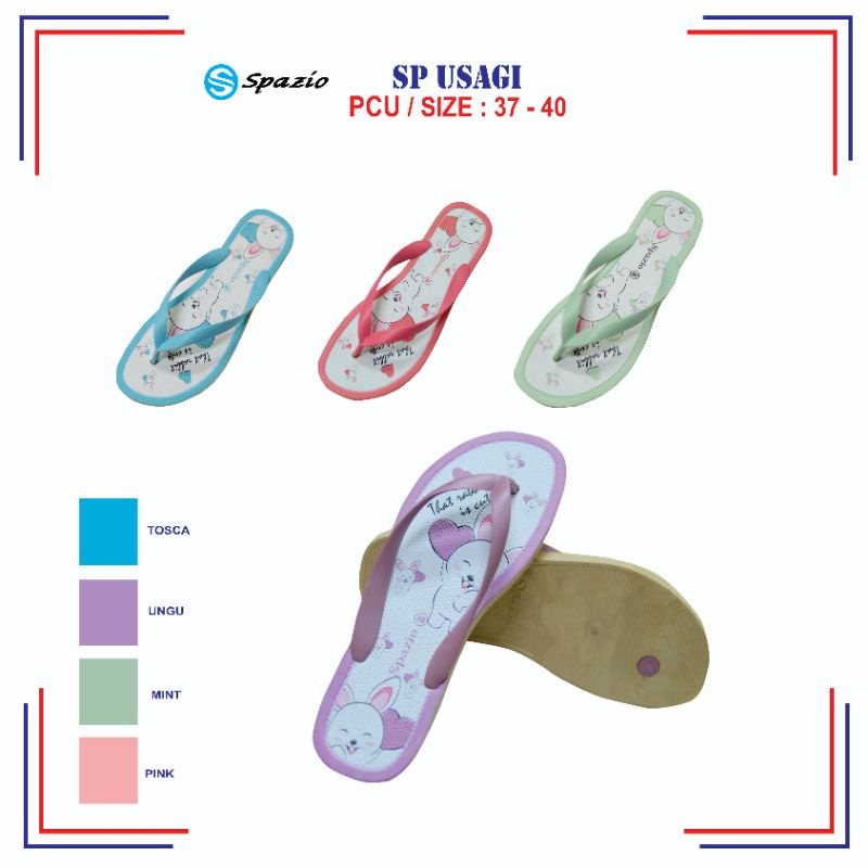 Sandal japit cewek spazio usagi tanpa lem awet simpel