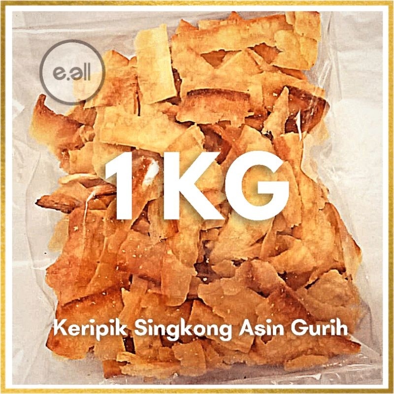 

Ready [PO] Keripik Singkong Asin Gurih 1kg - cemilan instan enak original asli Non COD