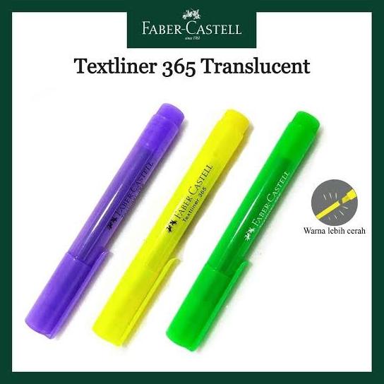 

BARANG TERBARU !!! FABER CASTELL TEXLINER 365 TRANSLUCENT HIGHLIGHTER PENANDA PEWARNA - TERLARIS