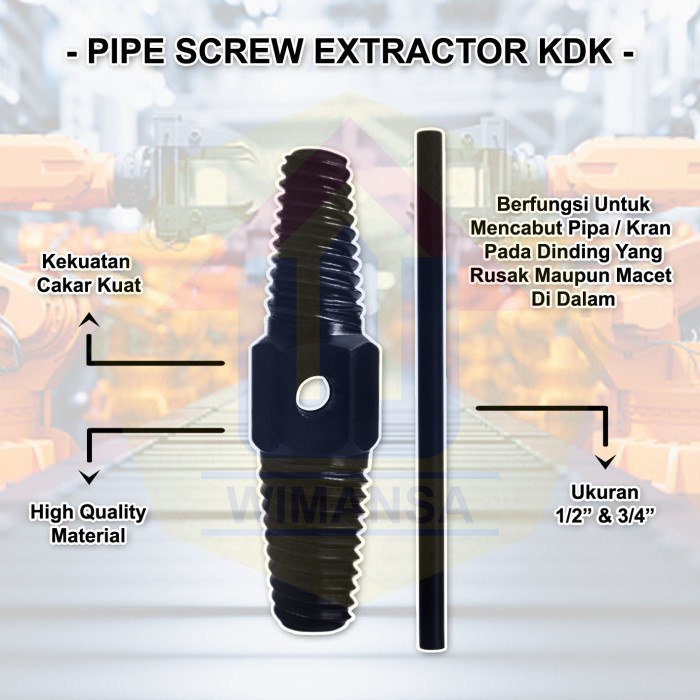 DOUBLE HEAD PIPE SCREW EXTRACTOR KDK - EKSTRAKTOR PIPA