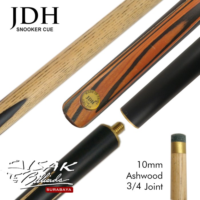 JDH Snooker Ashwood 10 mm - 3/4 Joint Stik Kecil Billiard Stick Ash