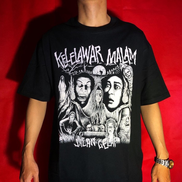 

Kaos band #kelelawarmalam (Jalan gelap)