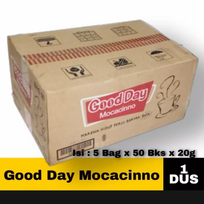 

Good Day Mocacinno Isi 5 Bag 25 Renceng Total 250 Sachset 20 g