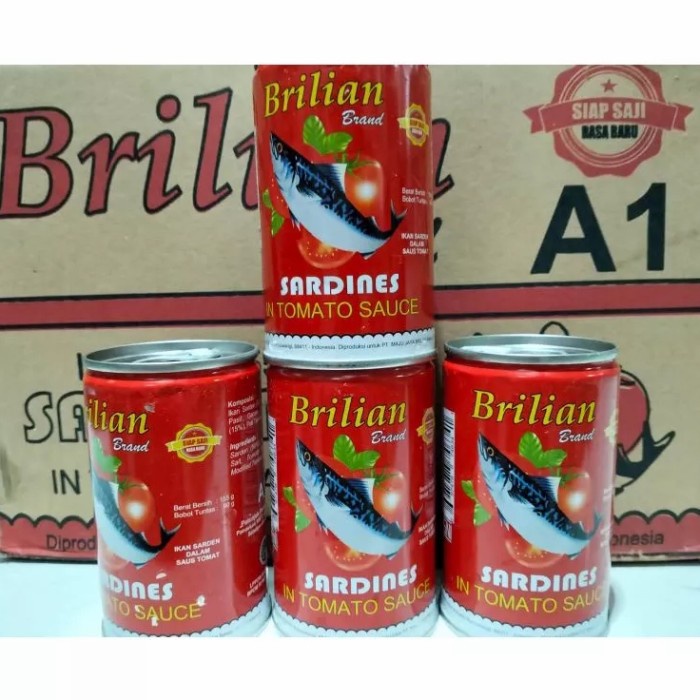 

Sarden brilian 155gram isi 50kaleng perdus