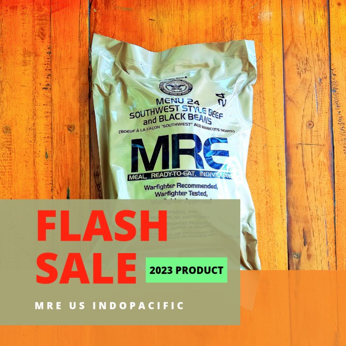 

MRE USA MENU 24 SOUTHWEST STYLE BEEF AND BLACKBEANS RANSUM TENTARA USA