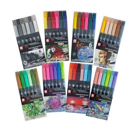 

BARANG TERBARU !!! SAKURA KOI COLORING BRUSH PEN SET 6 SPIDOL WARNA KUAS KALIGRAFI - TERLARIS