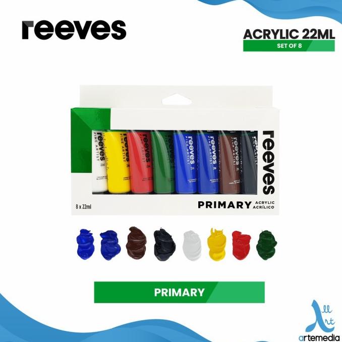 

BARANG TERBARU !!! REEVES ACRYLIC ARTIST PASTEL METALLIC PRIMARY SET 8 WARNA CAT AKRILIK - TERLARIS