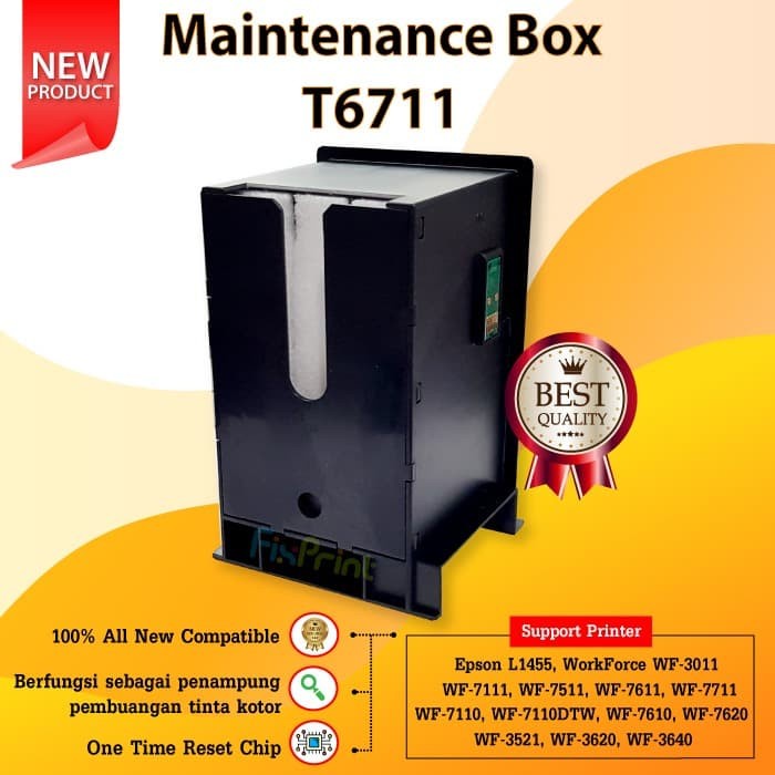 Maintenance Box Compatible T6711 E-6711 Pxmb3 Epson L1455 Wf7611 Ready