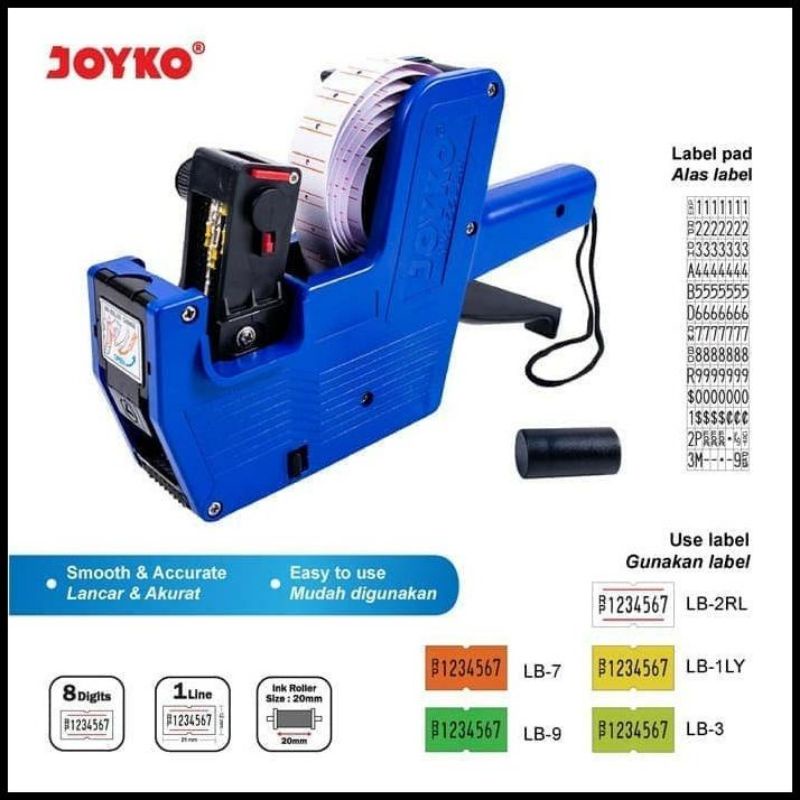 

Mesin Label Harga 1 Baris Joyko Mx - 5500M / 8 Digits