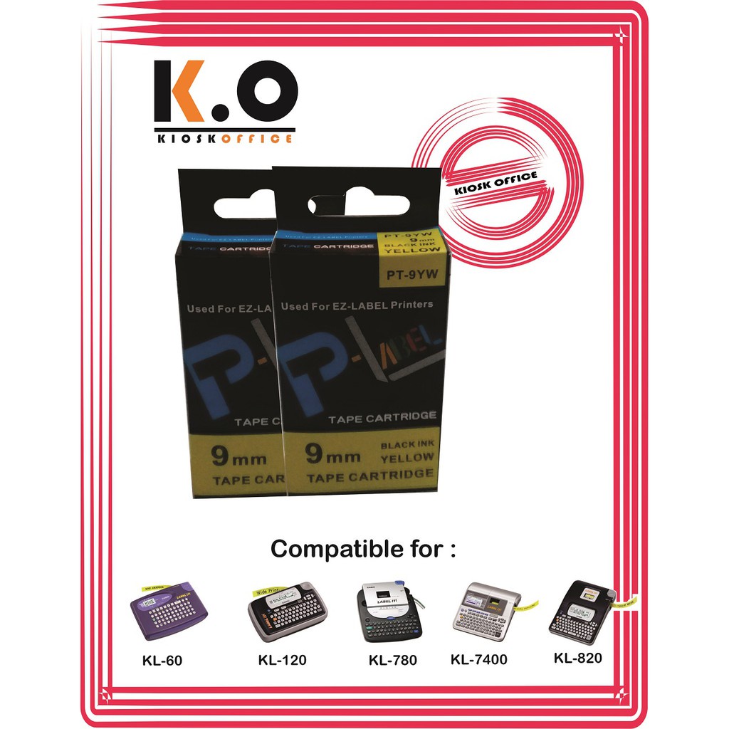 

Pita Label Tape Printer Casio 9Mm Warna Kuning
