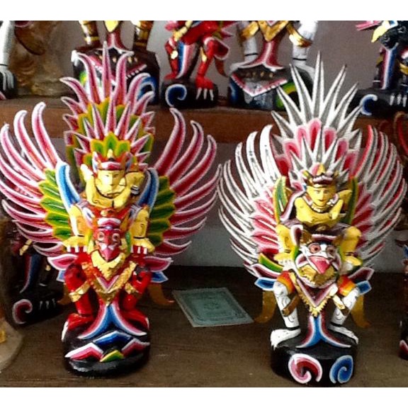 #####] Patung Garuda Wisnu Kencana Kayu Abesia Warna Warni Handmade 45cm