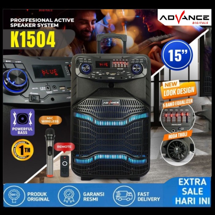 Promo Advan Speaker Bluetooth Advance K1504/Speaker Portable 15 Inch Ori