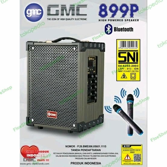 Terbaru Speaker Active Gmc 899P 899 P Speker Aktif Portable Bluetooth Usb+2Mic Original