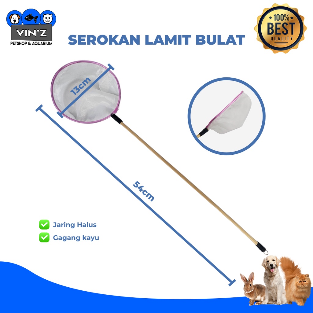 Serokan Seser Saringan Lamit Ikan Aquarium 13cm
