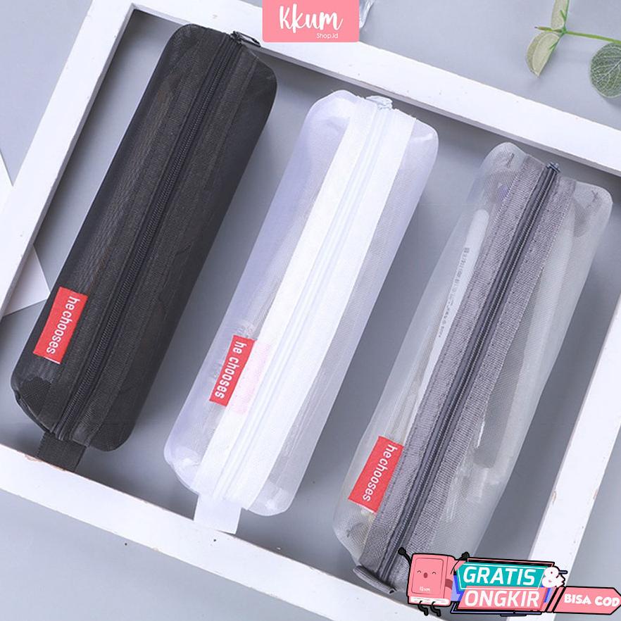 

Kotak pensil korea pouch/ tempat pensil transparant simple bening/pencil case lucu