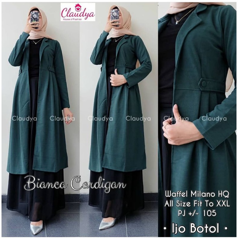 Am - Bianca Cardigan Blazer Wanita Korea Outer / Long Cardigan Panjang Wanita Kasual Formal Kantoran