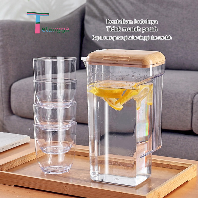 Set Teko Dan Gelas Plastik Cangkir Keramik Air Tempat Minuman Kopi Teeko Satuset Alat Dapur Kekinian