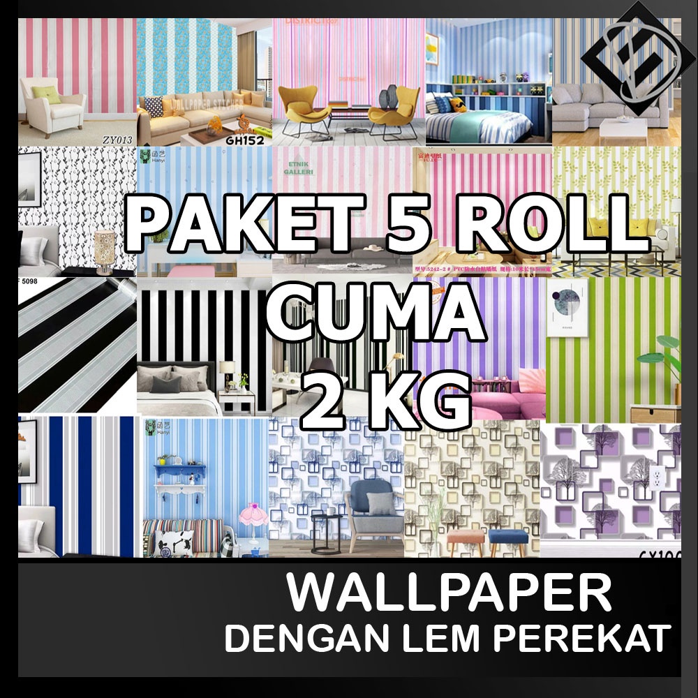 [Cod] Paket 5 Roll Wallr Stiker Dinding Walr Dinding Salur