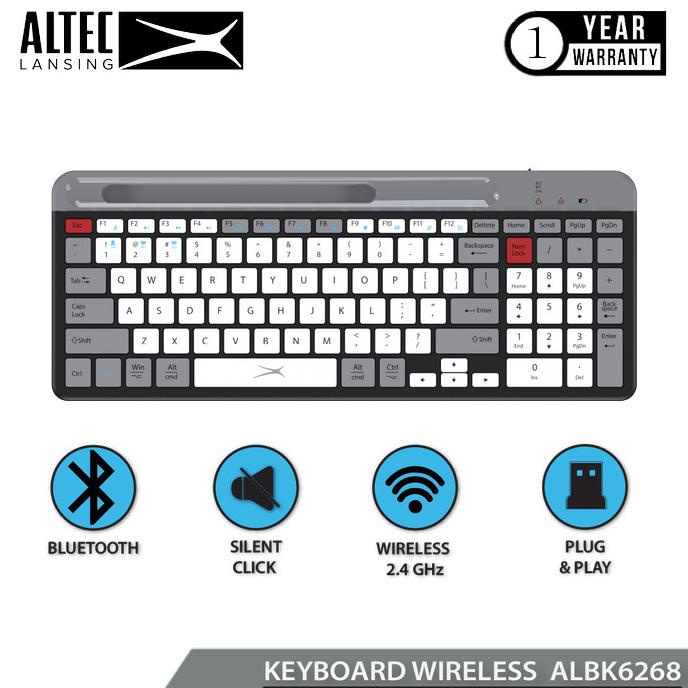 Altec Lansing Keyboard Dual Mode Wireless/Bluetooth ALBK6268