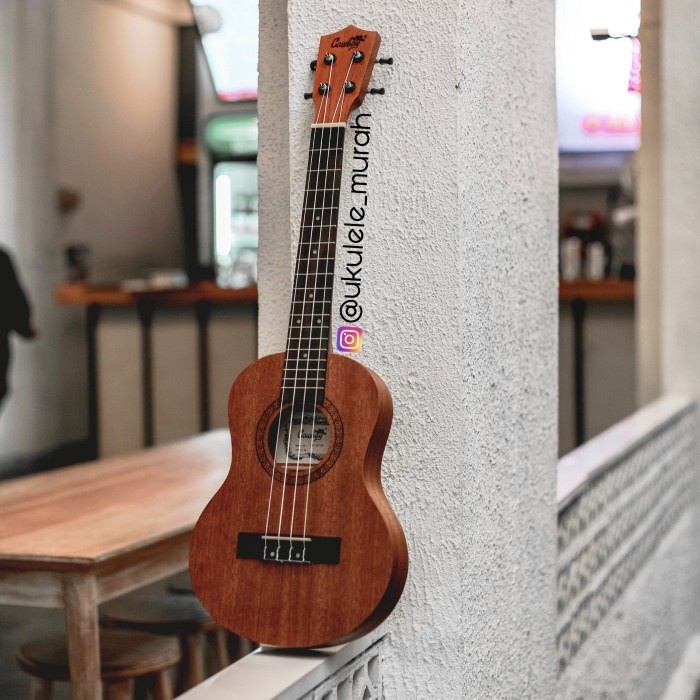 Ukulele - Original Ukulele Cowboy Tenor Coklat Tua Elektrik Fullset