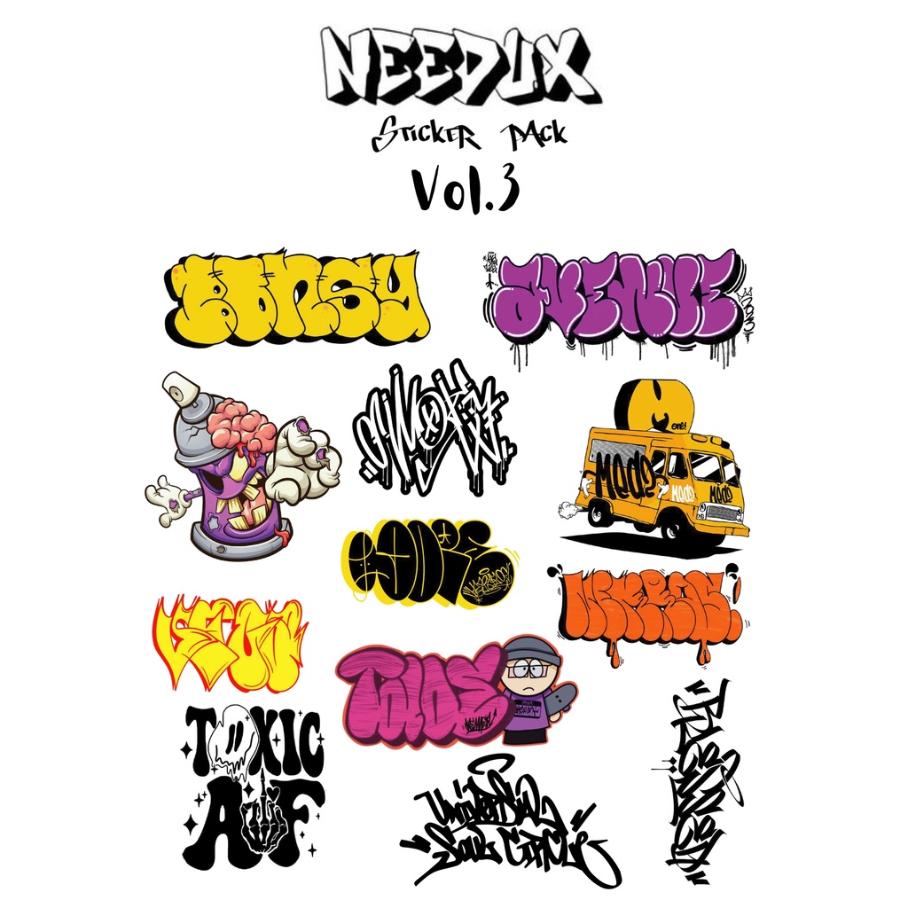 

Sicker Pack VOL.3 By needUx Graffiti Merch Anti Air