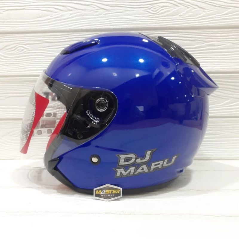 HELM KYT DJ MARU SOLID BIRU GLOSSY