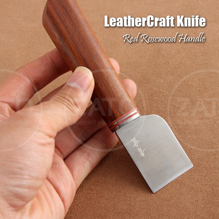 

LeatherCraft Knife with RED ROSEWOOD Handle - leather tools