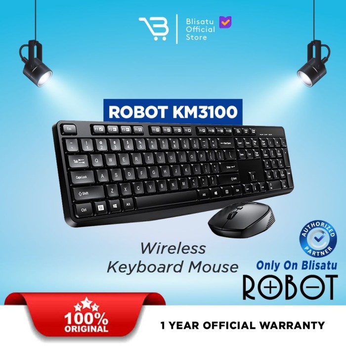 ROBOT KM3100 WIRELESS KEYBOARD MOUSE COMBO - KM3100 ORIGINAL