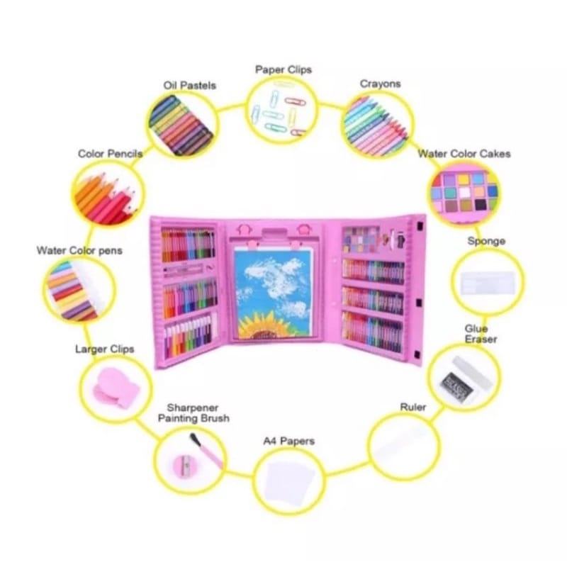 

Crayon Set Anak Sekolah / Perlengkapan Mewarnai Lengkap / Crayon Anak